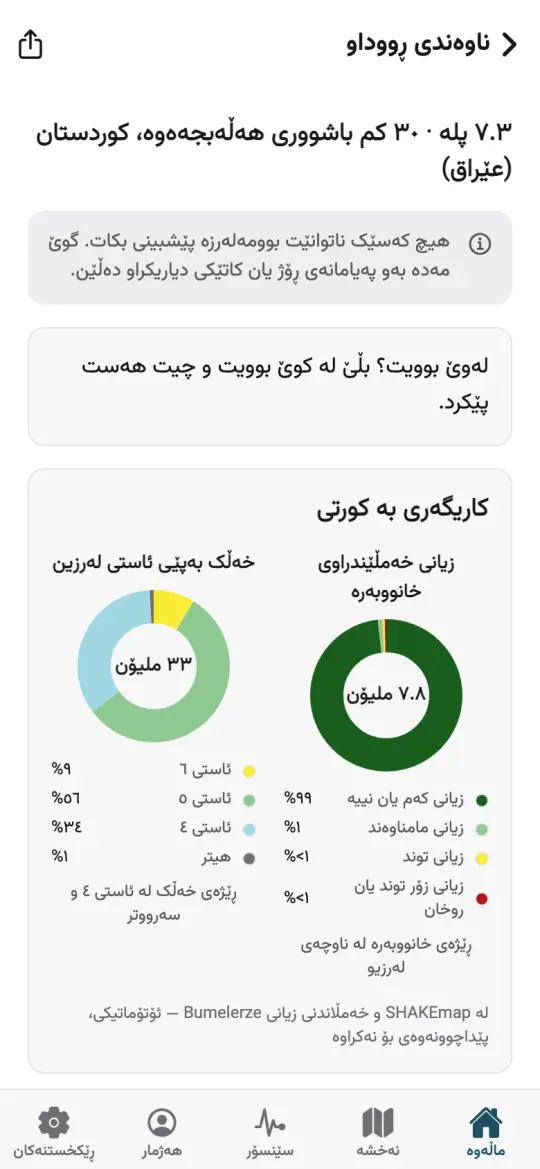 ناوەندی ڕووداوی بوومەلەرزەیەک لە ئەپەکەدا، لەگەڵ ئەوەی خەڵک هەستیان پێکرد و کورتەیەک لە کاریگەرییەکانی.